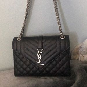 ENVELOPE MEDIUM BAG IN EMBOSSED LEATHER IN BLACK